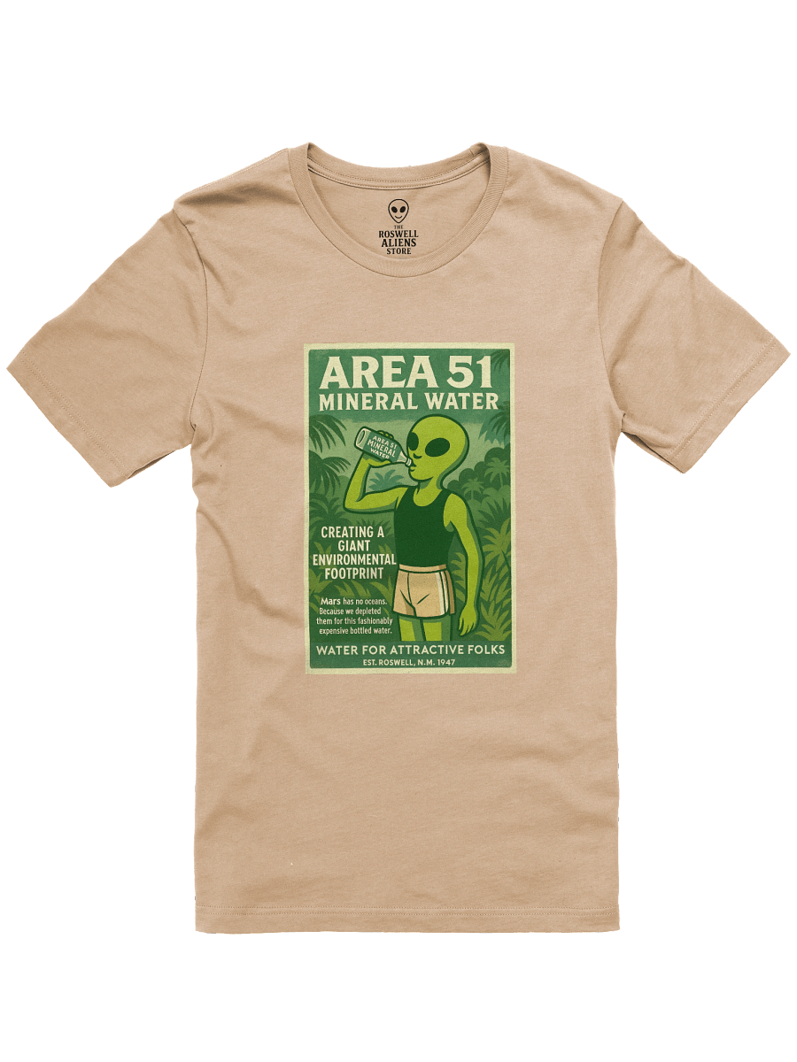 Area 51 Mineral Water Roswell Aliens 1950's Retro Poster Unisex T-Shirt product image (3)