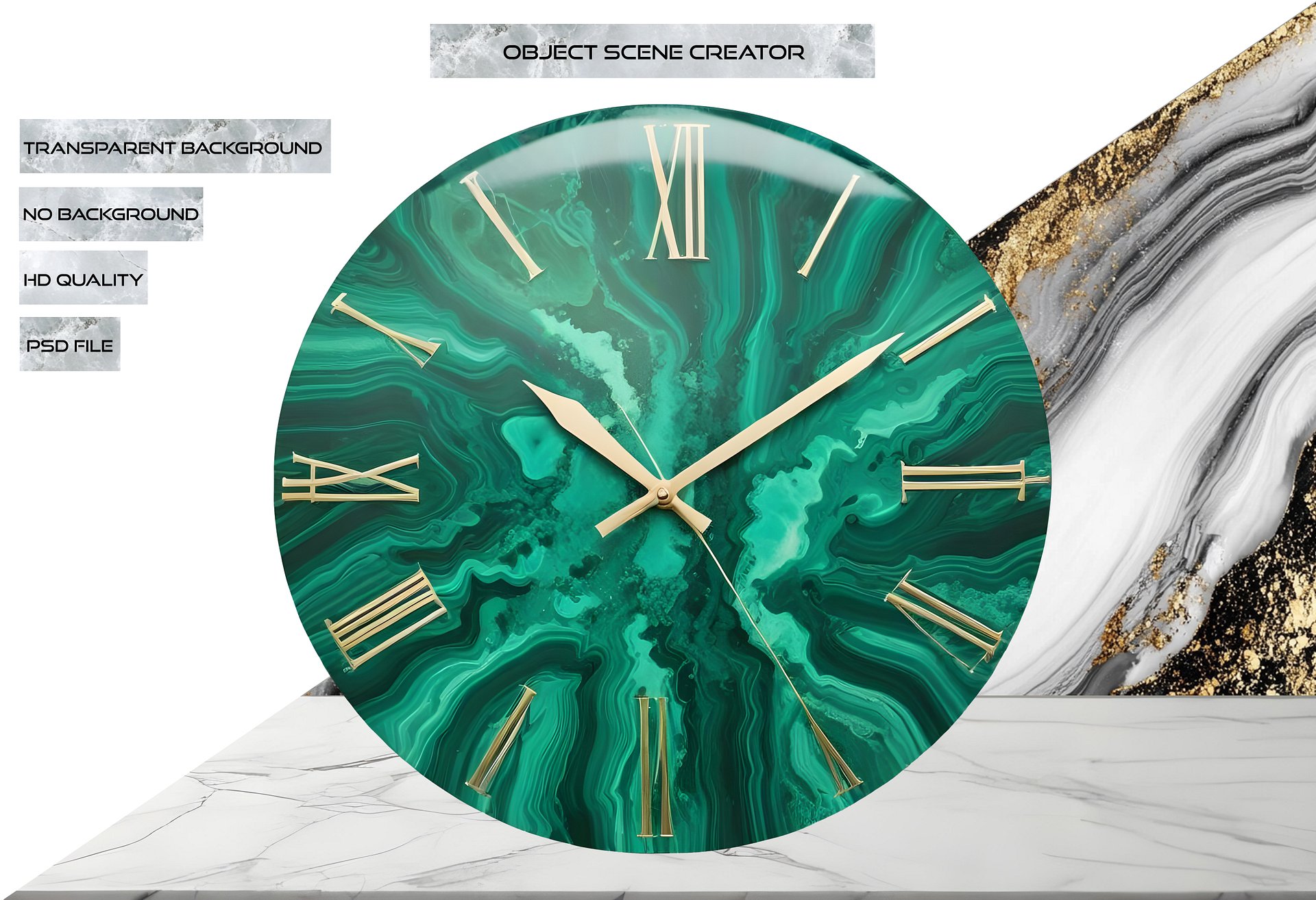 Aurora Verde - Clock Malachite png product image (2)
