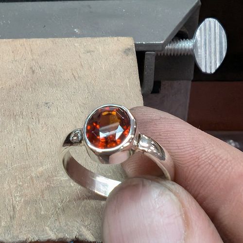 Gomed stone in silver 😍 #goldsmith #stonesetting