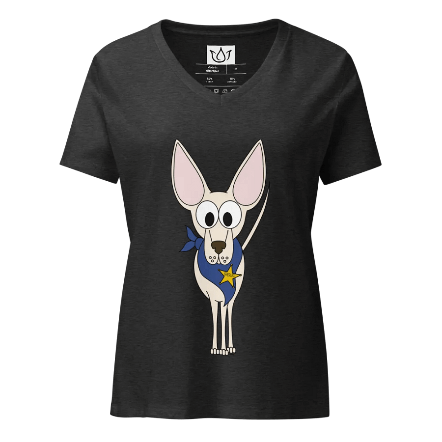 Sheriff Tripod Pup Women's Relaxed V-Neck Tee product image (2)
