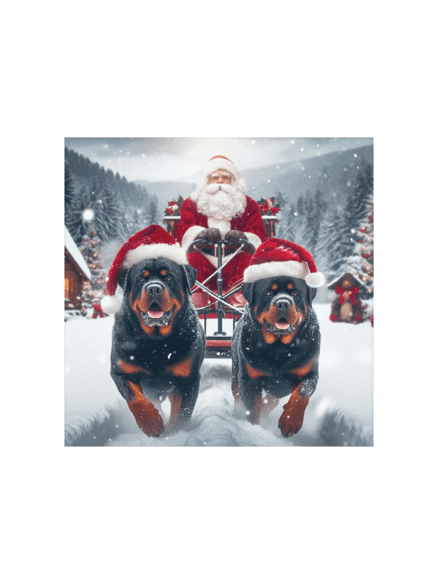 Rottweiler's Santa's Sleigh Ride Poster product image (2)