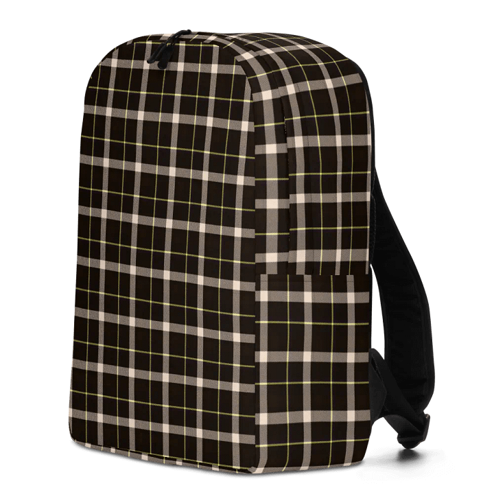 Brown Tartan, Dark Academia Chocolate Brown Backpack product image (2)