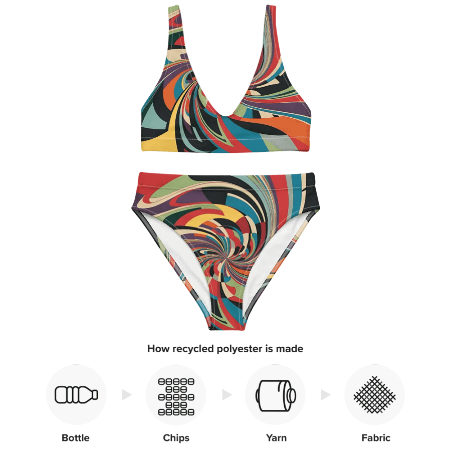 Abstract Lithographic Pattern Design High Waisted Bikini - V12 product image (3)