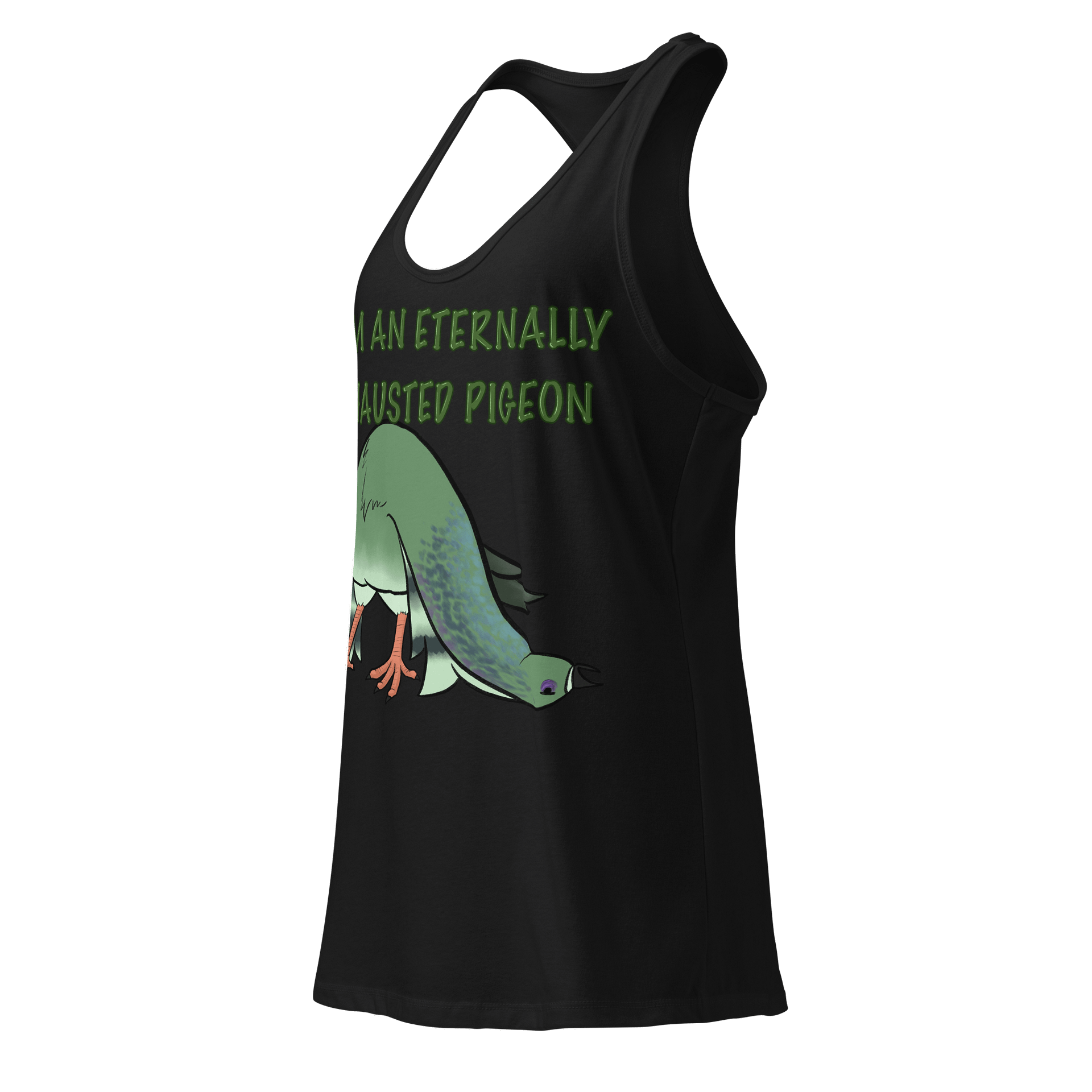 Eternally Exhausted Pigeon Racerback Tank product image (6)