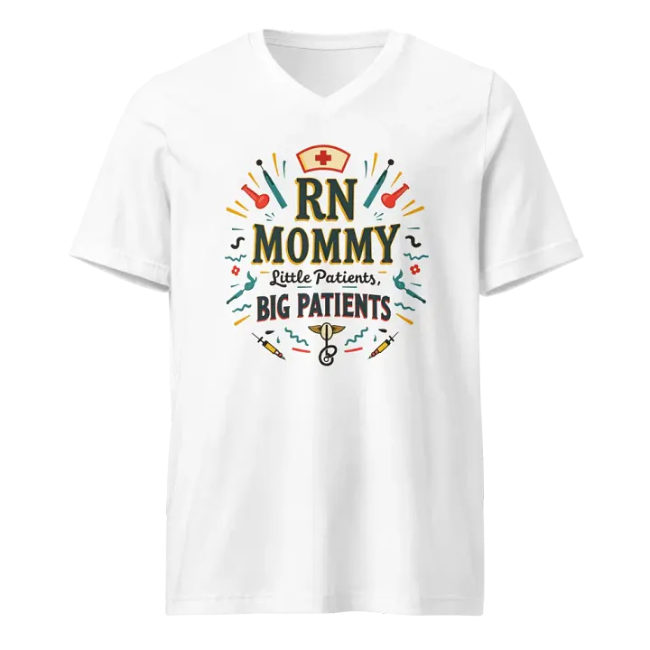 RN MOMMY Little Patients BIG PATIENTS V-Neck Tee product image (1)