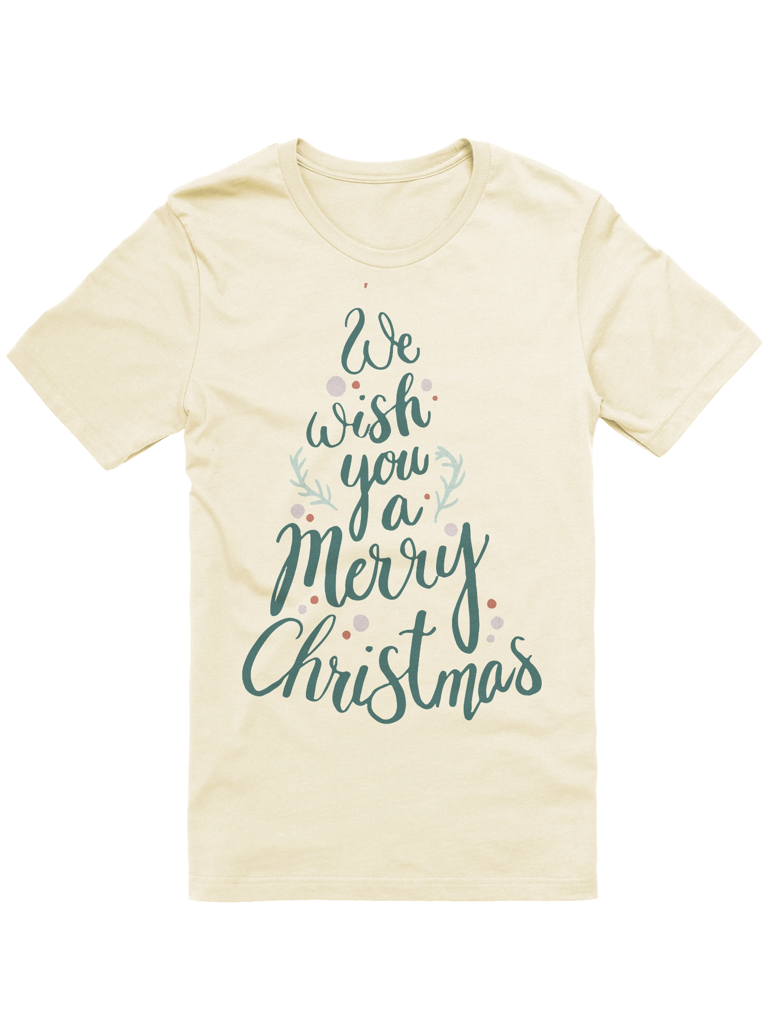 Wish You Merry Christmas Script Tree T-Shirt product image (61)