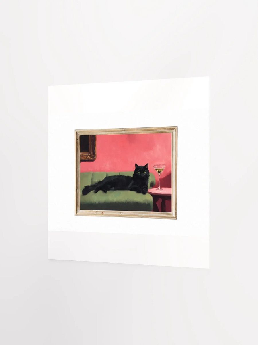 BLACK CAT ON COUCH NEXT TO MARTINI product image (6)