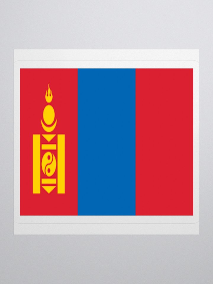Exclusive Mongolia Flag Kiss-Cut Sticker by TDS Music - Unique Design (3" x 3", 4" x 4", 5.5" x 5.5") product image (2)