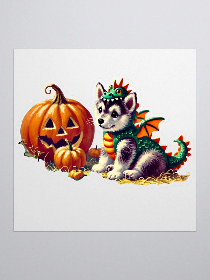 Dragon Husky Puppy Halloween Sticker product image (2)