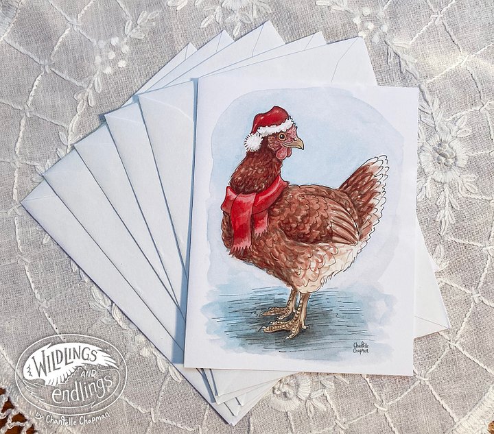 Merry Chickmas - Set of 5 A2 Notecards with Envelopes product image (1)