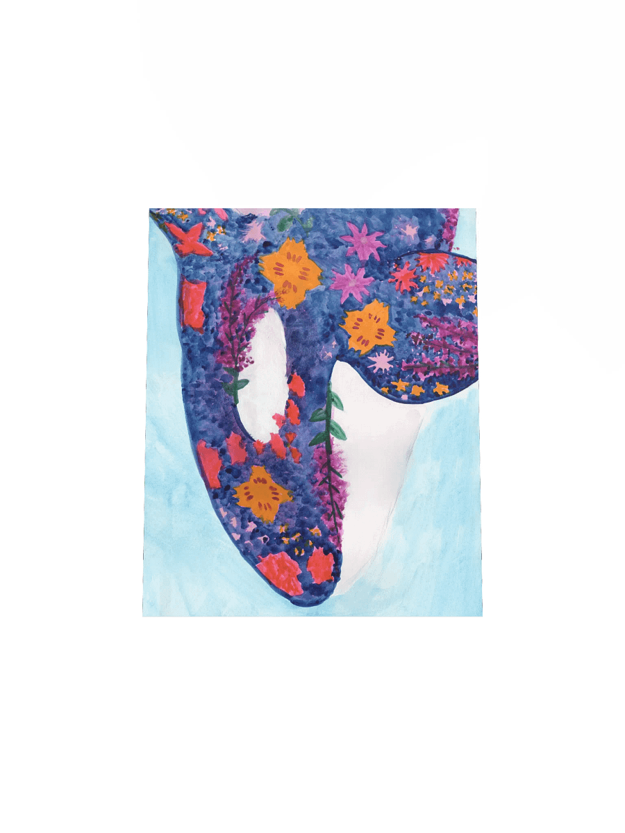 floral orca 05 - watercolour on paper - print product image (5)