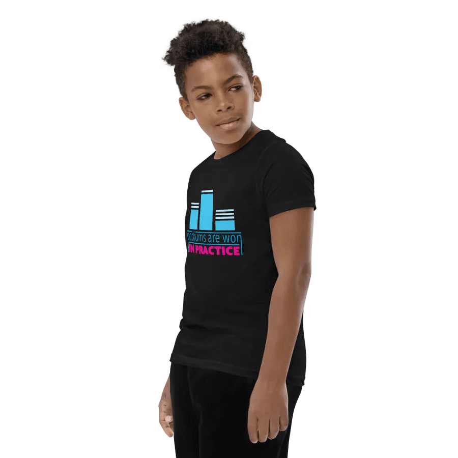 Podiums Are Won In Practice Kids Tee: Blue & Pink product image (7)