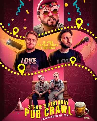 OUT NOW on JaackAndStevie.com! 🚨

GOLD ENVELOPES EPISODE 3: Stevie’s Birthday Pub Crawl Challenge (Very Drunk!)

In this thir...