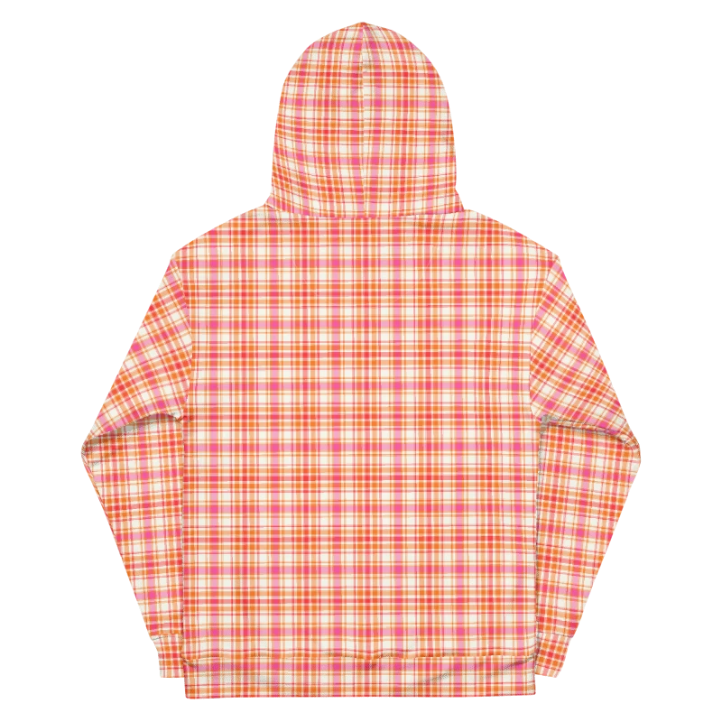Orange and Hot Pink Plaid Hoodie product image (7)