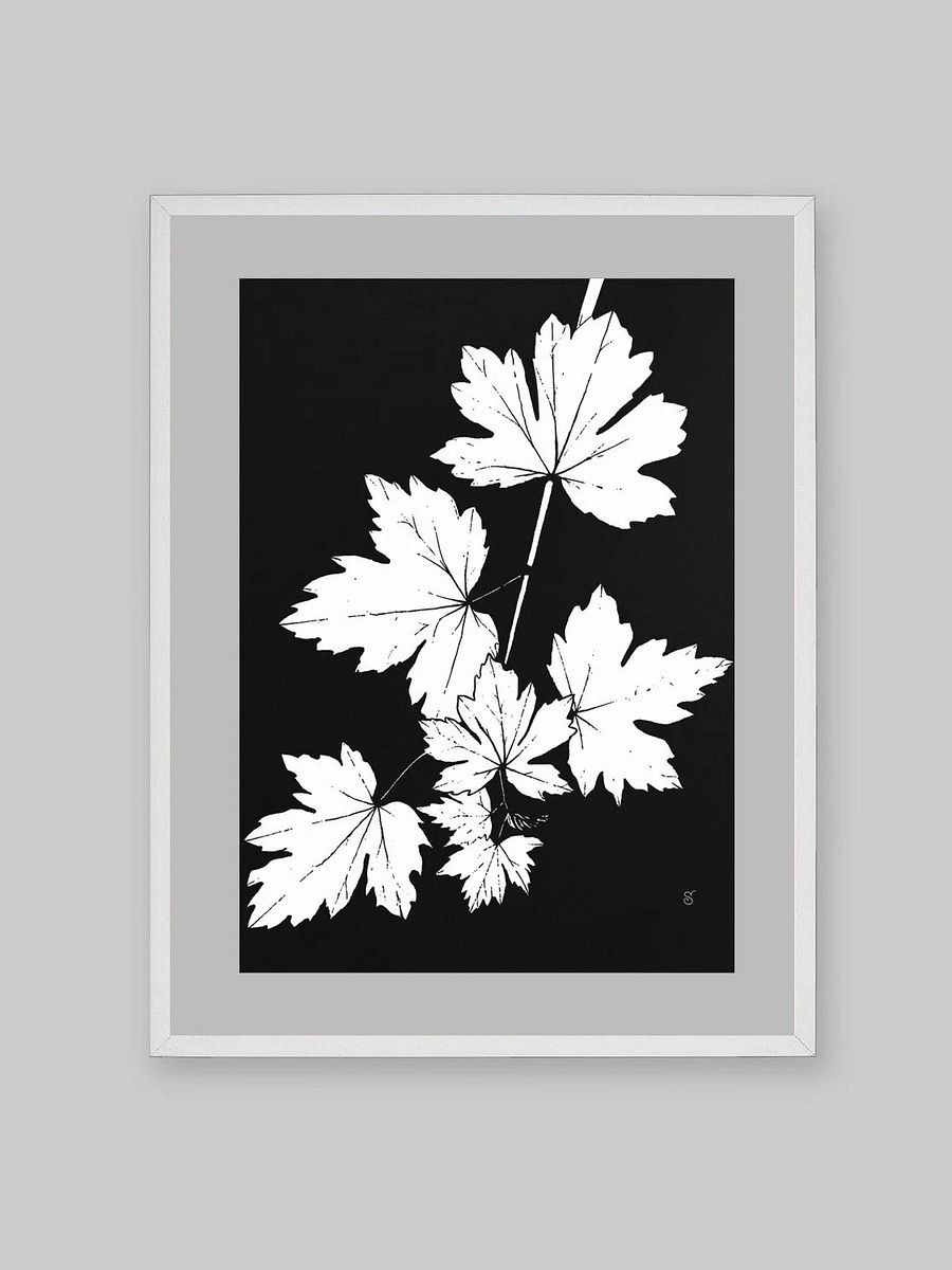 Jagged Leaves Silhouette Poster - Grape Leaves Dark product image (10)