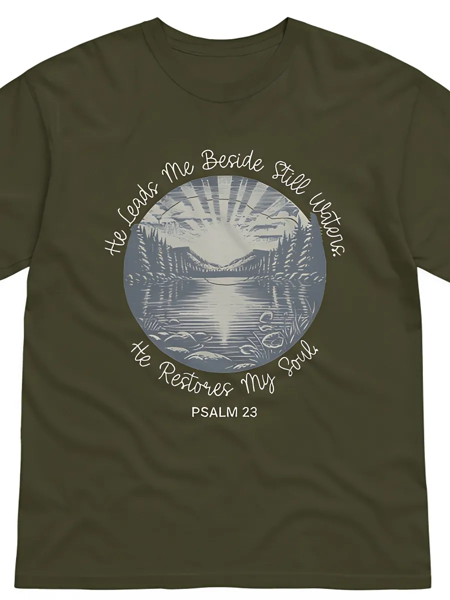 He Leads Me Beside Still Waters Tee product image (1)