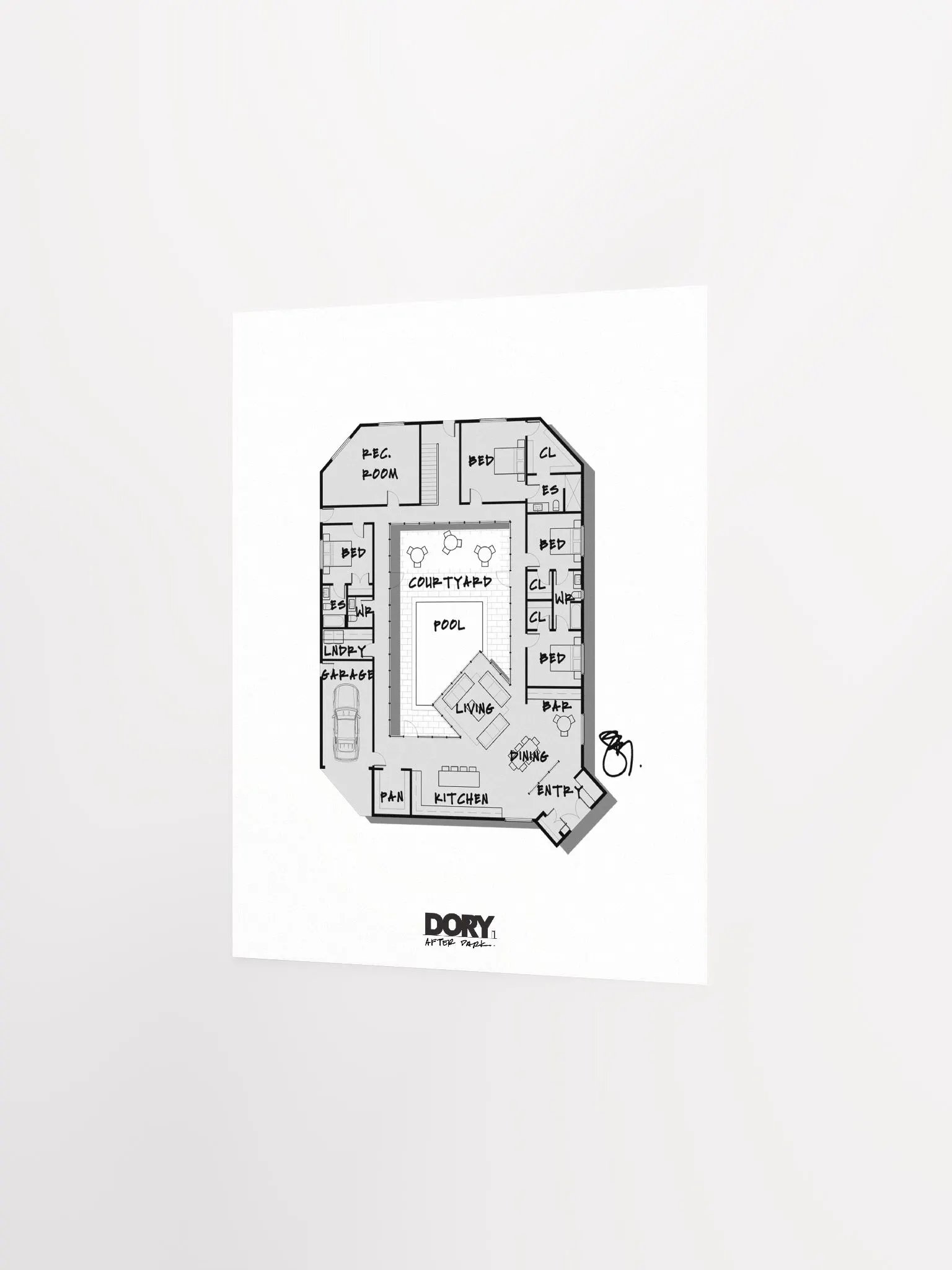Alphabet Floor Plan Poster - Q product image (2)