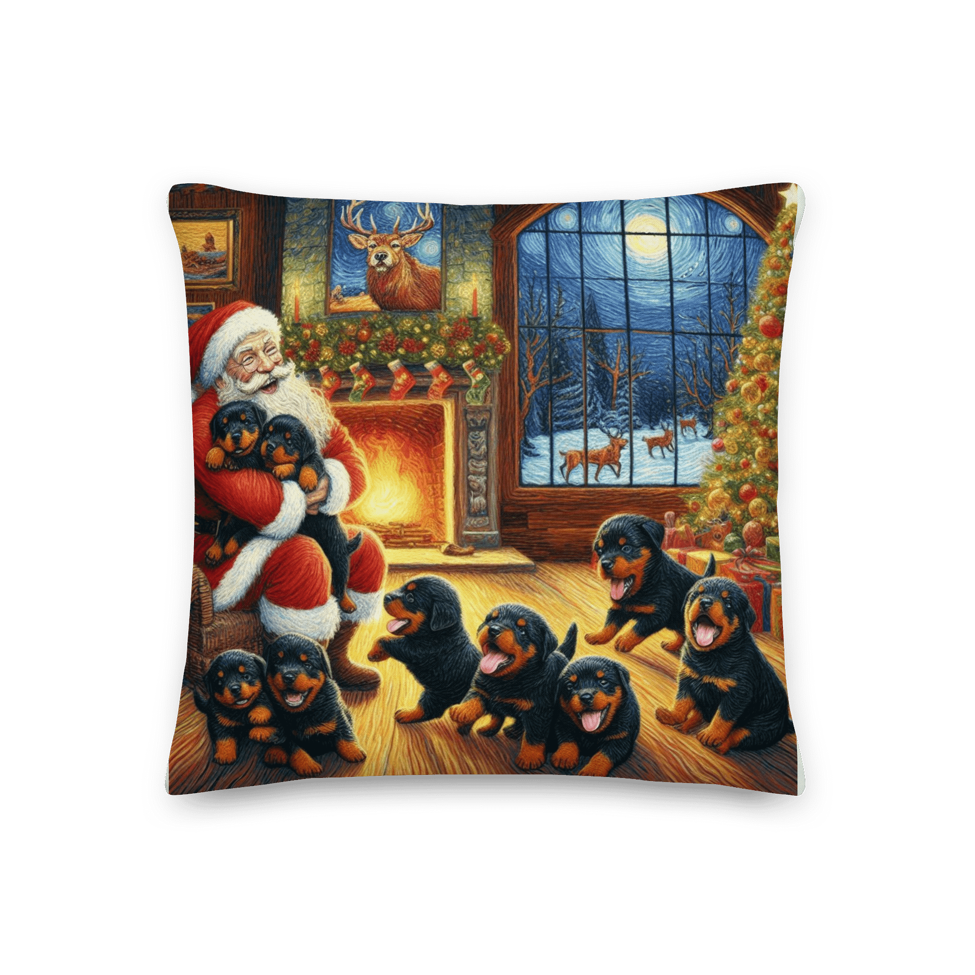 Rottweiler Puppies & Santa Christmas Premium Pillow product image (3)