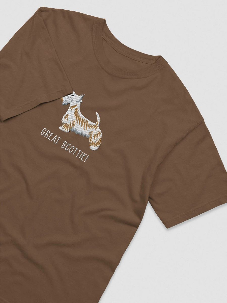 Great Scottie T-Shirt(Embroidered) of a Scottish Terrier(White) product image (6)