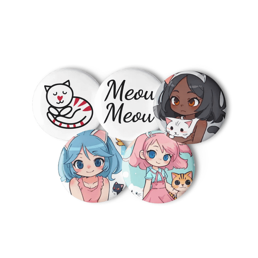 Anime Cat Lover Pin Button Set product image (6)