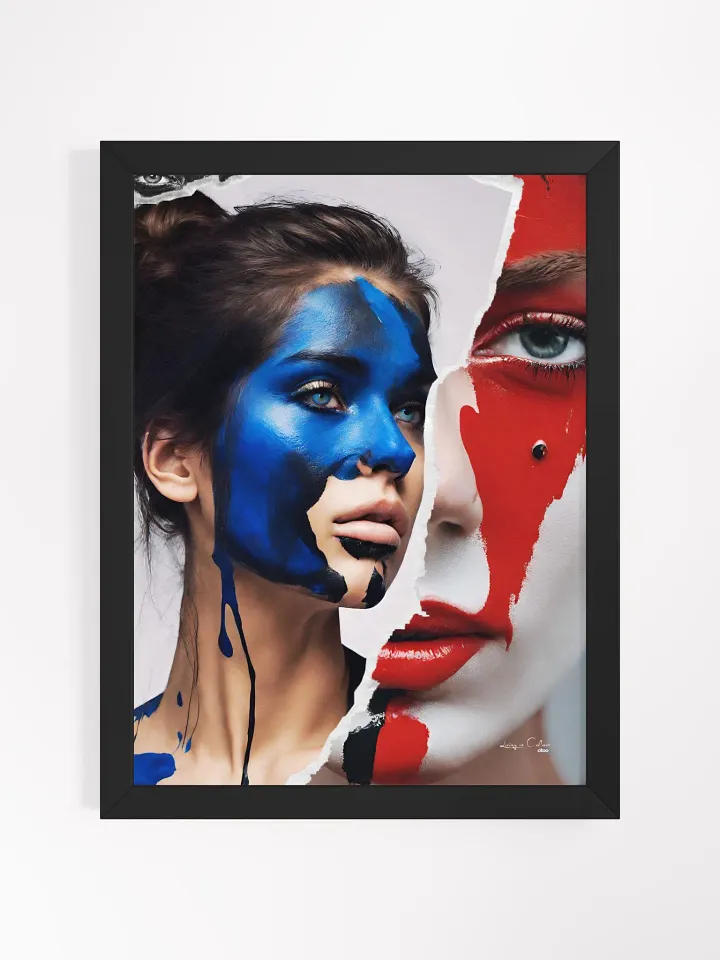 Living in Colors | Blue, red and beyond | Framed Collage Painting product image (2)