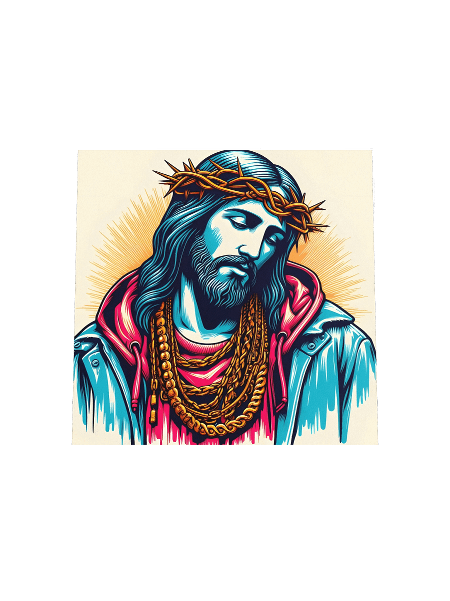 Urban King: Jesus Christ Streetwear Christ Art Print | Modern Hip-Hop Wall Art product image (4)
