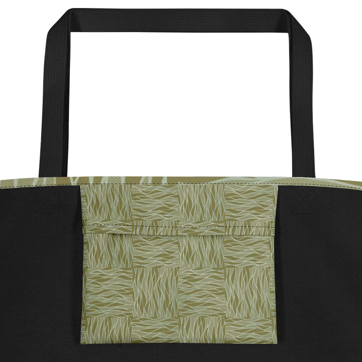Big tote bag with pocket olive color  textures product image (2)
