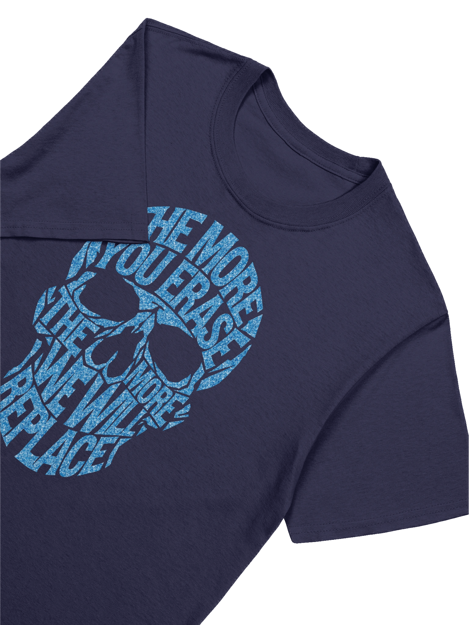 THE MORE YOU ERASE SKULL Graphic T-Shirt Speckled Blue product image (1)