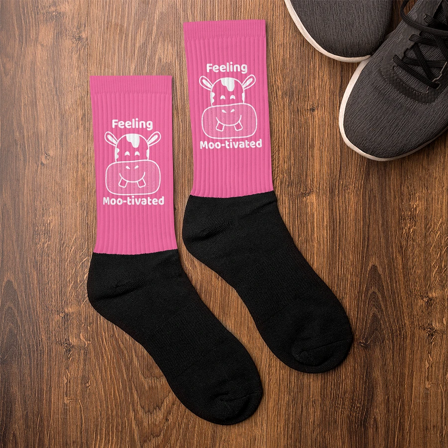 Feeling Mootivated Pink Cow Socks product image (7)
