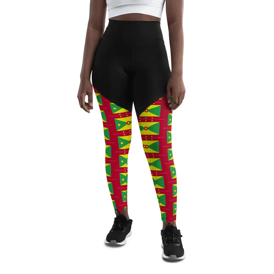 Grenada Flag All-Over Sports Leggings product image (12)