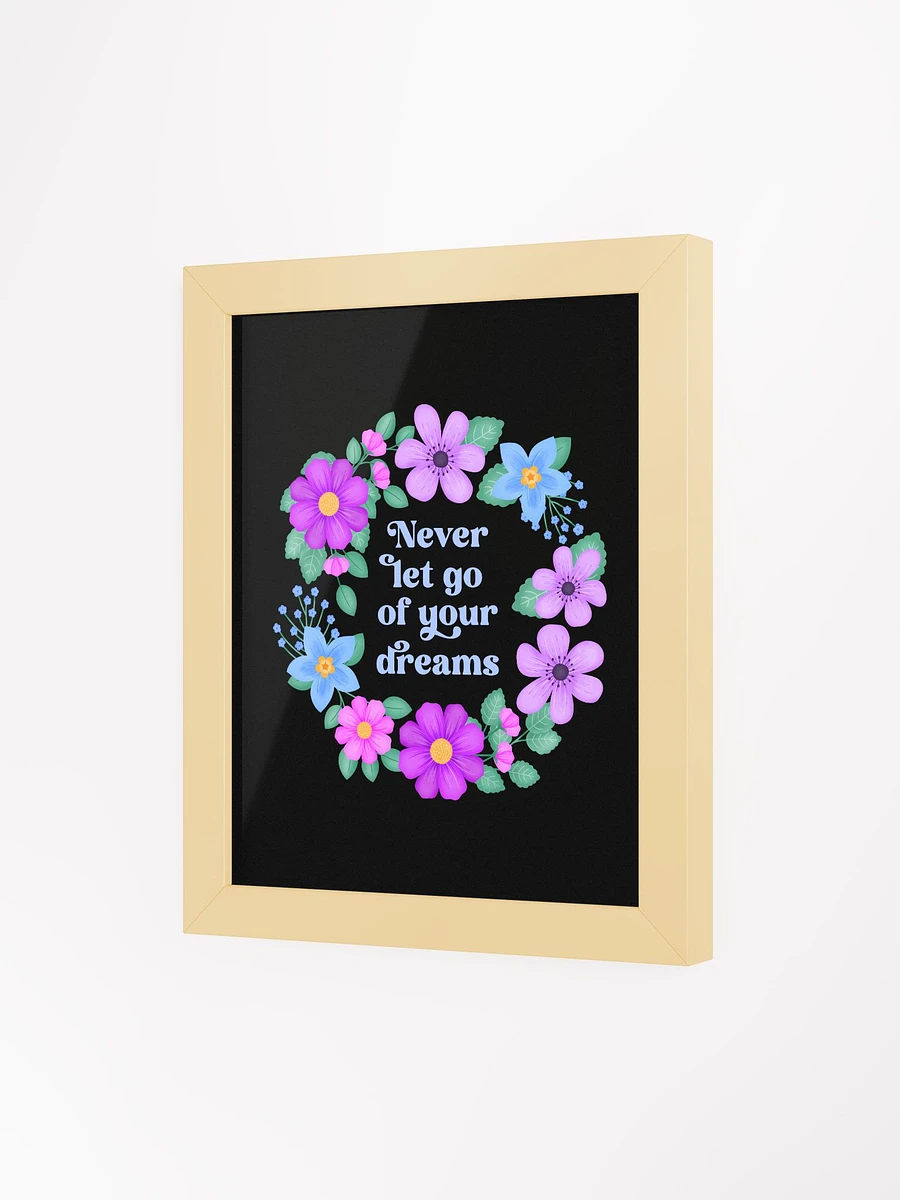 Never let go of your dreams - Motivational Wall Art Black product image (3)
