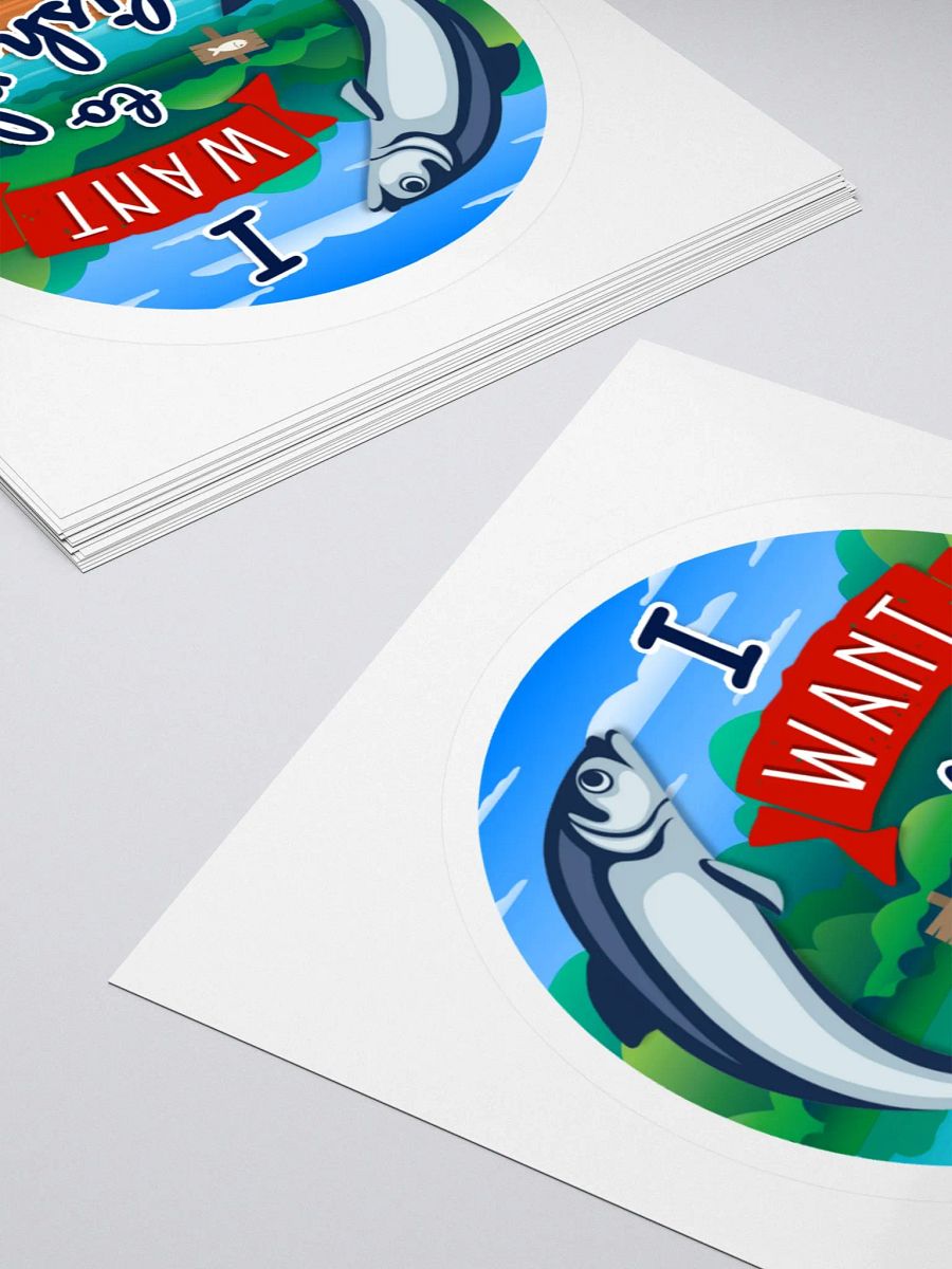 "I Want to Fish Plz" sticker product image (6)