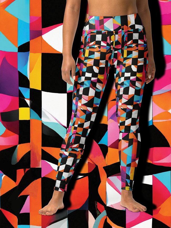 Modern Colorful Abstract Checkered Art