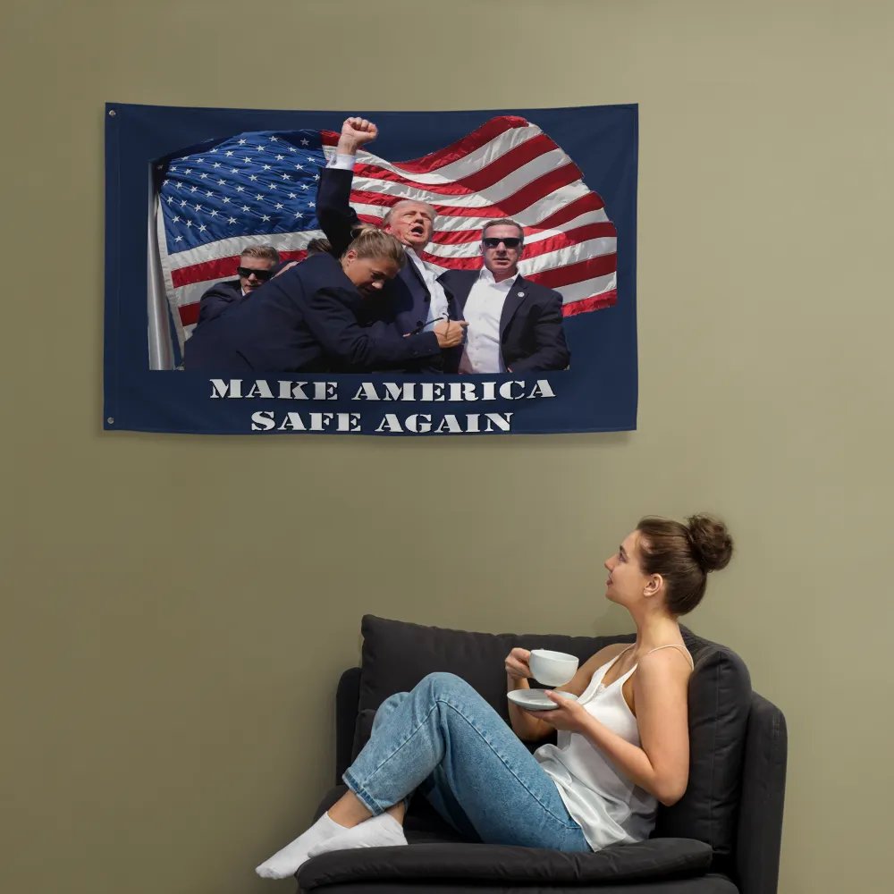 Trump 2024 Make America Safe Again Flag product image (12)