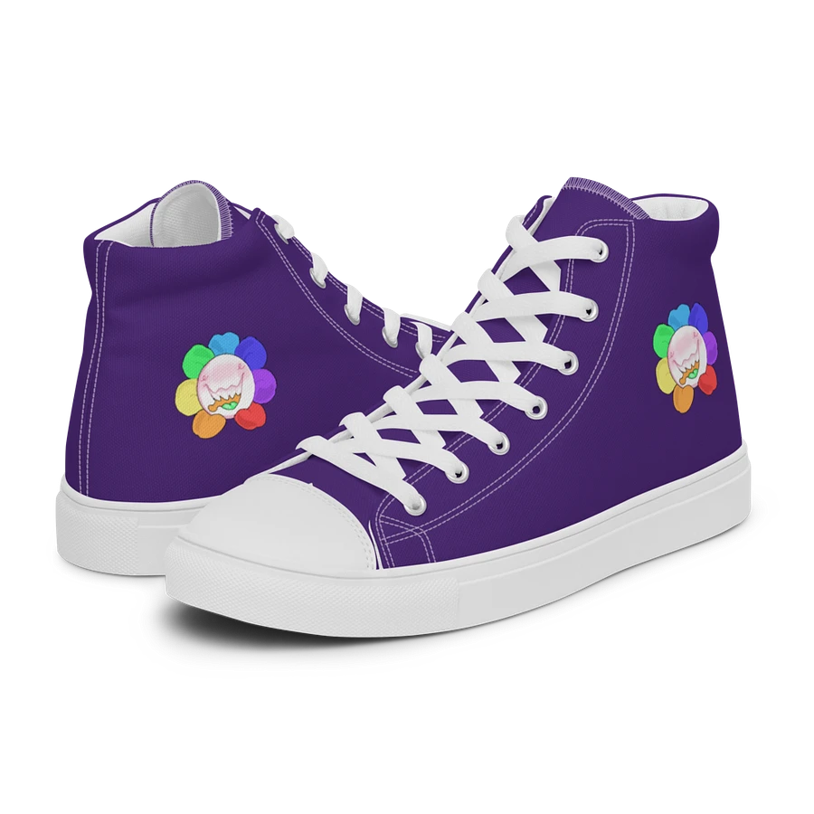 Dark Purple and White Flower Sneakers product image (31)