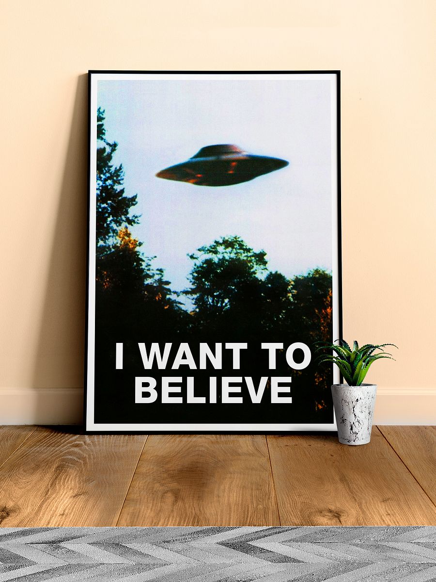 I want to believe. Original The X-Files poster (Ver.2, Season 4-5, 1996-1997) — sci-fi poster, movie poster, space art print product image (8)