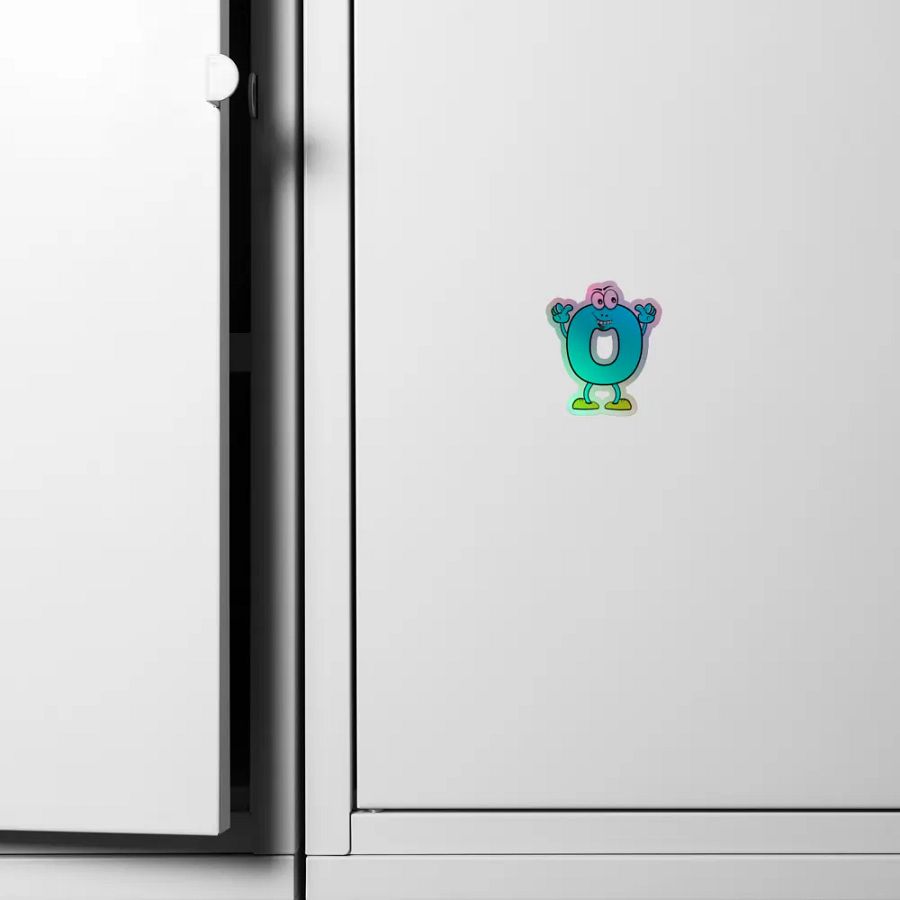 O Letter Cartoon Character Holographic Sticker product image (4)