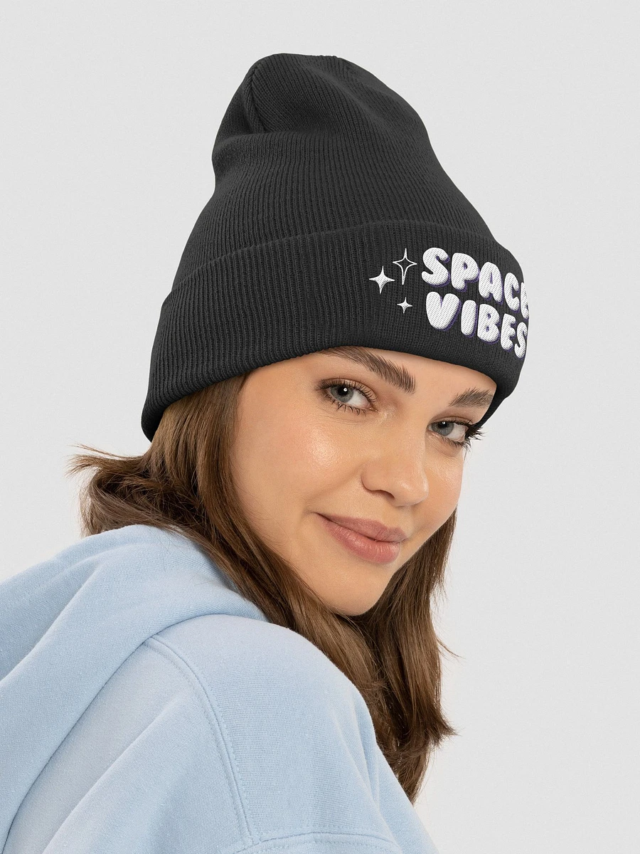 Space Vibes Embroidered Beanie - Black product image (4)