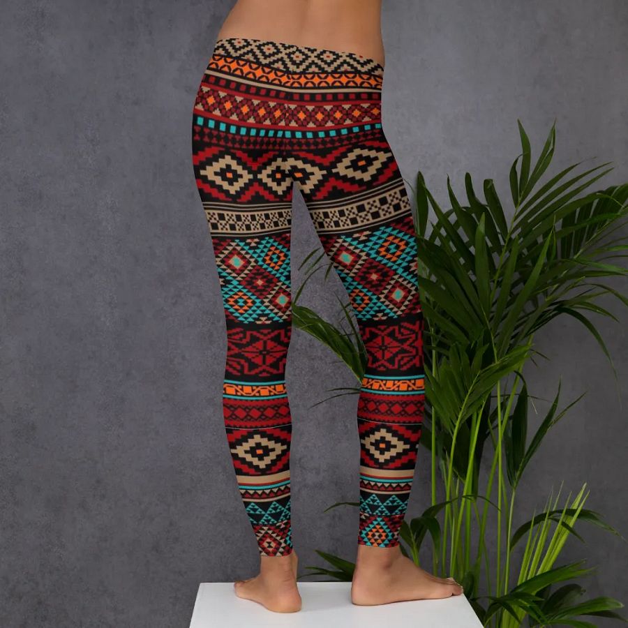 Boho Chic Aztec Print Leggings: Vibrant Southwestern-Inspired Women's Activewear product image (6)