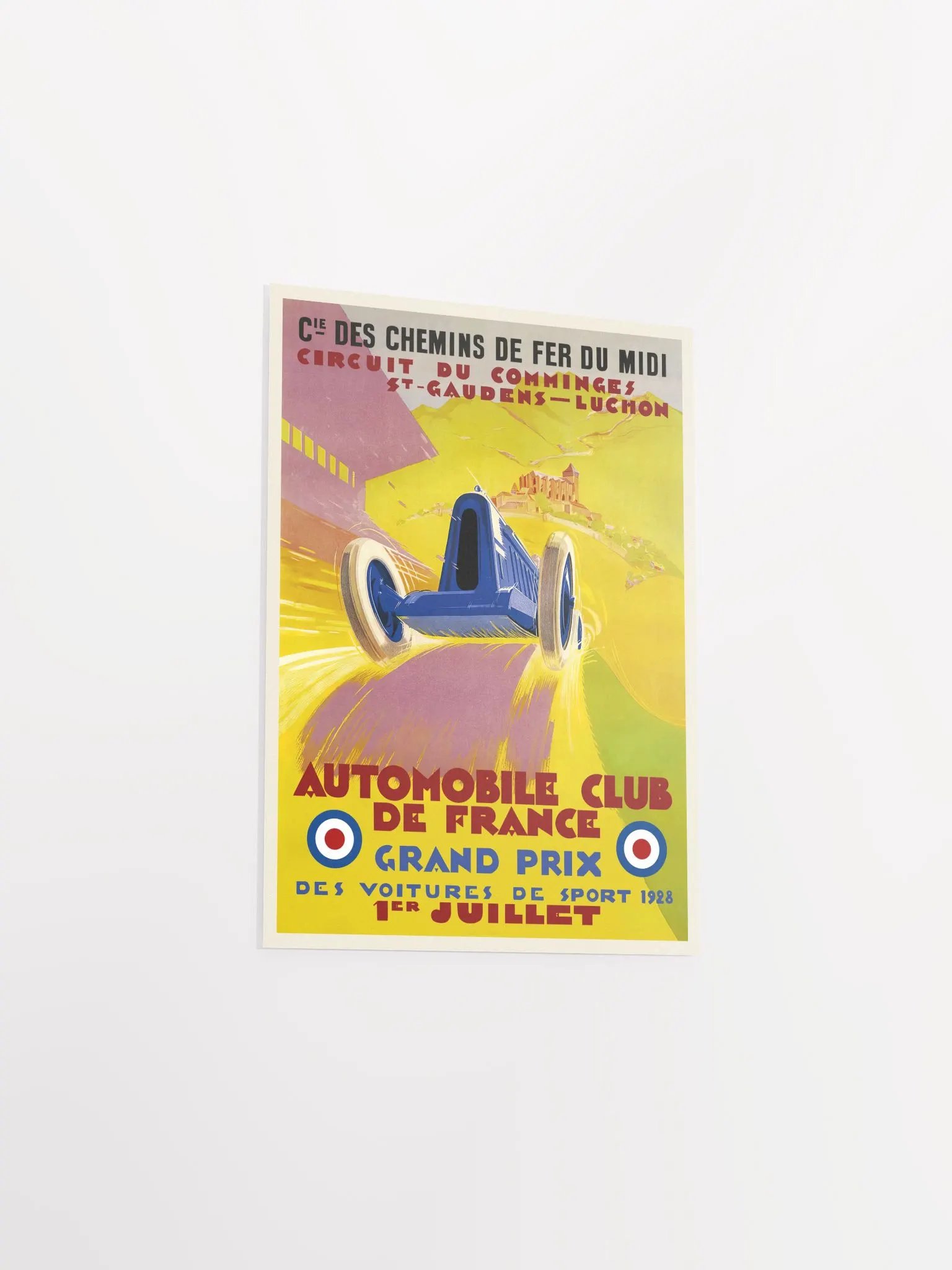 France Monaco Vintage F1 Grand Prix, 1928 poster — Vintage Formula 1 poster, Monaco Grand Prix poster, retro travel poster, retro travel art product image (8)