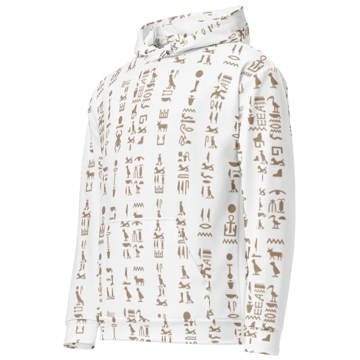 Isis White Hieroglyphs Detail Unisex Hoodie product image (2)