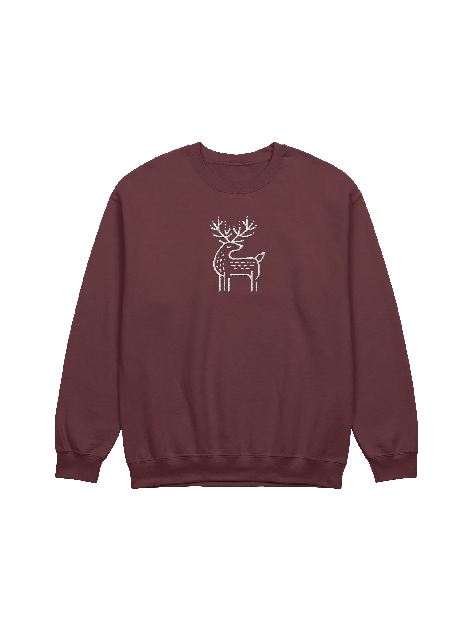Embroidered Reindeer Midweight Unisex Crewneck Sweatshirt product image (1)