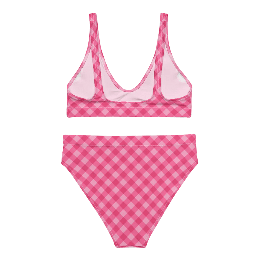 Bright Pink Checkered Plaid Bikini product image (4)