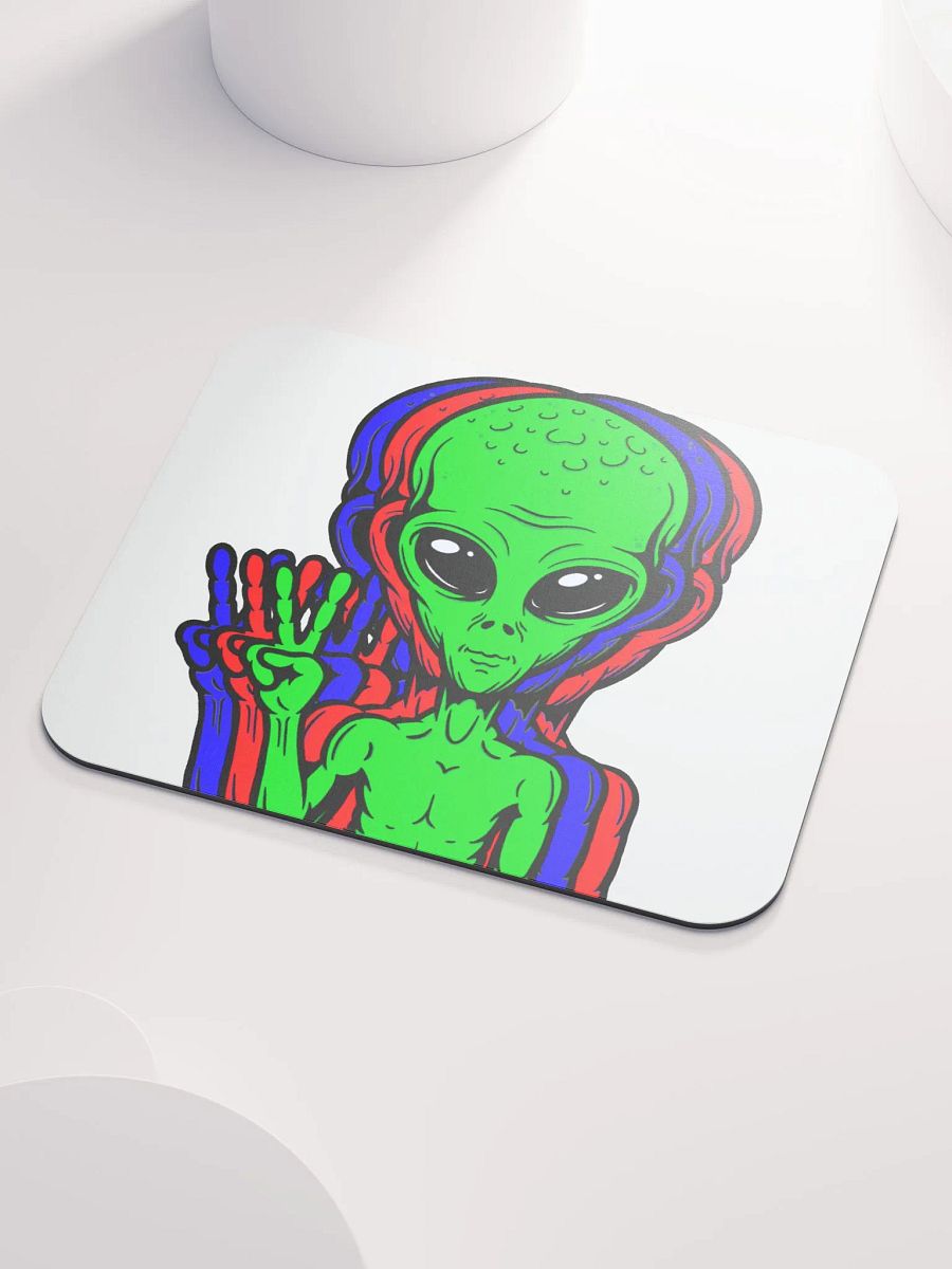 Alien Peace Sign Desk Mat product image (3)