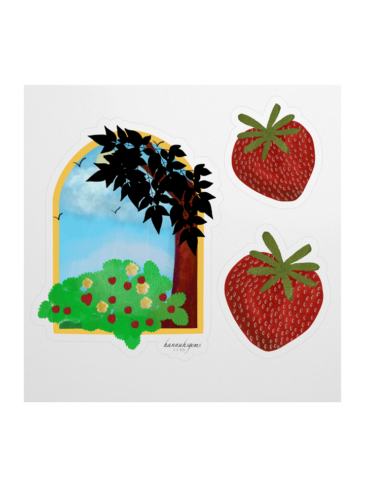 Strawberry Garden Kiss Cut Stickers product image (1)