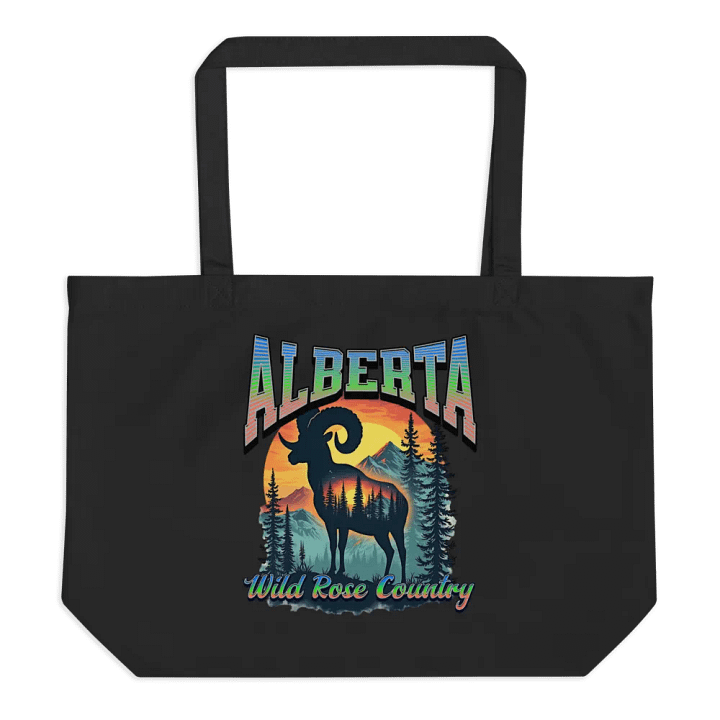 Alberta Wild Rose Country Rocky Mountain Bighorn Sheep Organic Tote Bag product image (1)