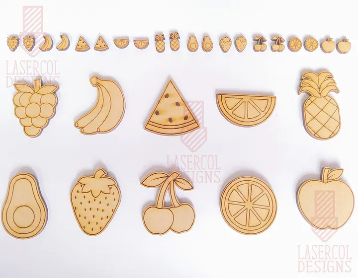 Fruits Cut Outs and Stud Earrings - Laser Cut Files product image (2)