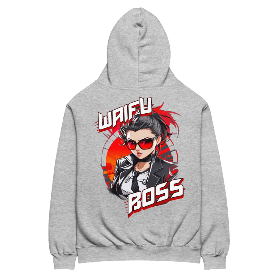 Waifu Boss - Premium Hoodie - Athletic Heather - v1 - Back Printed Design product image (3)