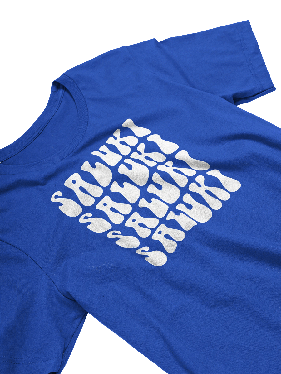 Saluki Blue & White Retro Wavy 70's Inspired T-Shirt product image (3)