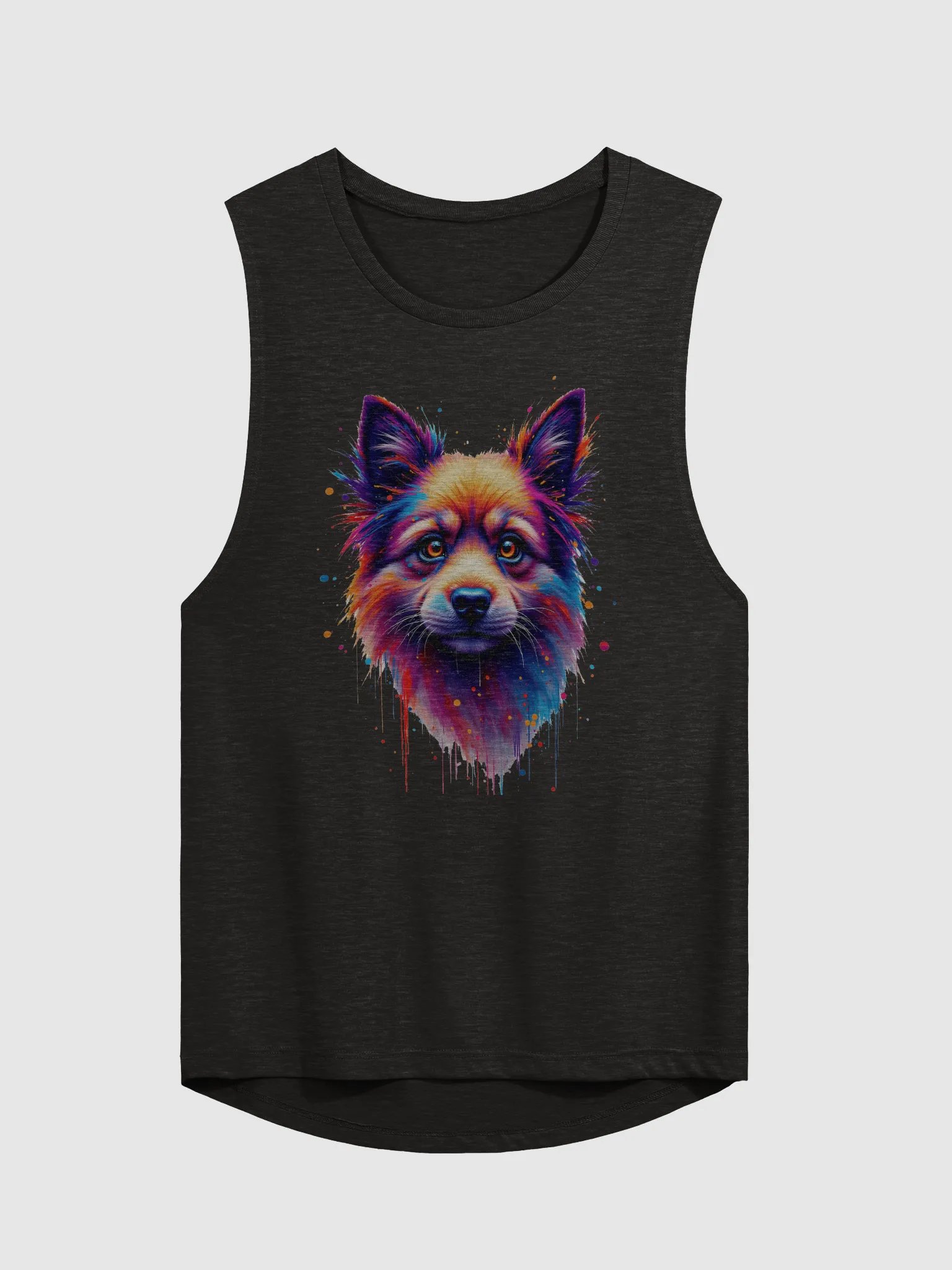 Vibrant Dog Face Abstract Art Muscle Tank product image (4)